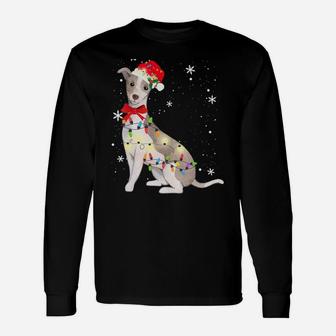 Italian Greyhound Dog Christmas Light Xmas Mom Dad Gifts Unisex Long Sleeve | Crazezy