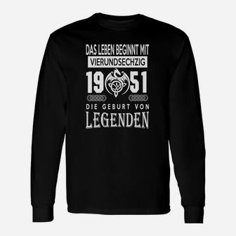 Jahrgang 1951 Legenden Langarmshirts, Perfekt für das 70. Lebensjahr - Seseable