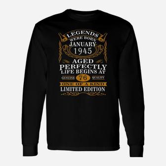 January 1945 76Th Birthday Gift 1945 Year Old For Men Women Unisex Long Sleeve | Crazezy DE