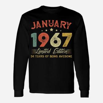 January 1967 54 Years Old Retro 54Th Birthday Gift Unisex Long Sleeve | Crazezy AU