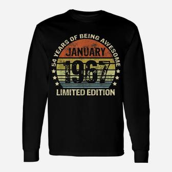 January 1967 54Th Birthday Gift 54 Years Of Being Awesome Unisex Long Sleeve | Crazezy DE
