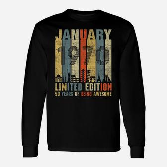 January 1970 Vintage Funny 50Th Birthday Gift Unisex Long Sleeve | Crazezy CA