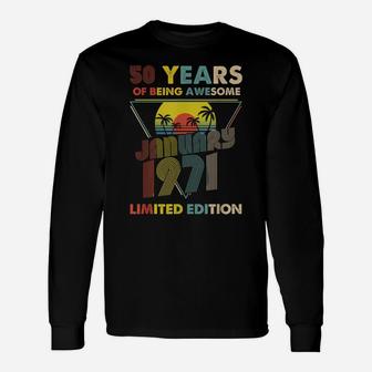 January 1971 Vintage Retro 50 Years 50Th Birthday Gift Unisex Long Sleeve | Crazezy UK