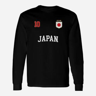 Japan Soccer Team 10 Retro Japanese Flag Unisex Long Sleeve | Crazezy DE