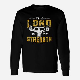 Jesus Workout The Lord Is My Strength Christian Gym Unisex Long Sleeve | Crazezy CA