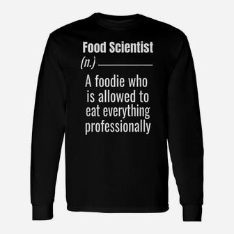 Job Definition Meaning Design- Funny Food Scientist Gift Unisex Long Sleeve | Crazezy UK