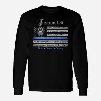 Joshua 19 Back The Blue Law Enforce Unisex Long Sleeve | Crazezy CA