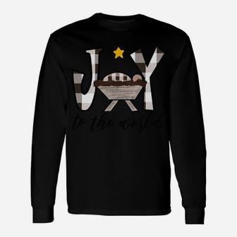Joy To The World Baby Jesus In The Manger Christmas Design Sweatshirt Unisex Long Sleeve | Crazezy UK