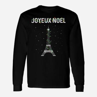 Joyeux Noel French Paris Eiffel Tower Christmas Unisex Long Sleeve | Crazezy
