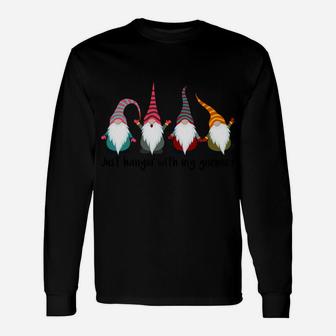 Just Hangin' With My Gnomies Christmas Funny Gnome Xmas Unisex Long Sleeve | Crazezy DE