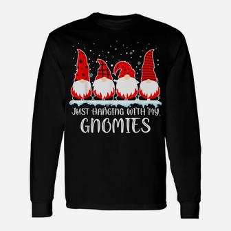 Just Hanging With My Gnomies Santa Gnome Christmas Pajama Unisex Long Sleeve | Crazezy