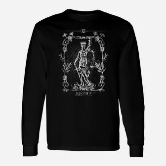 Justice Tarot Card Vintage Gothic Retro Style Sweatshirt Unisex Long Sleeve | Crazezy AU