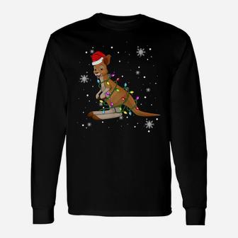 Kangaroo Christmas Funny Santa Hat Christmas Unisex Long Sleeve | Crazezy UK
