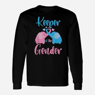 Keeper Of The Gender Elephant In Blue And Pink Party Idea Long Sleeve T-Shirt - Monsterry