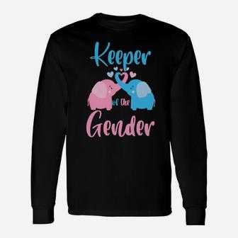 Keeper Of The Gender Elephant In Blue And Pink Party Idea Long Sleeve T-Shirt - Monsterry UK