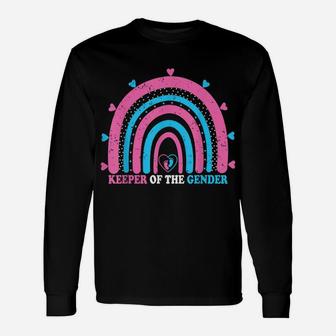 Keeper Of The Gender Funny Rainbow Gender Reveal Party Unisex Long Sleeve | Crazezy