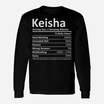 Keisha Nutrition Personalized Name Funny Christmas Gift Idea Unisex Long Sleeve | Crazezy