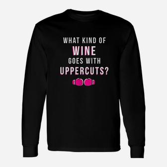 Kickboxing Chick Kickboxer Training Wine With Uppercuts Gift Unisex Long Sleeve | Crazezy