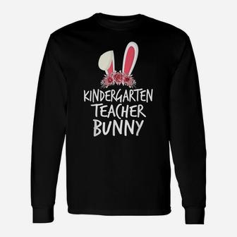 Kindergarten Teacher Bunny Ear Flower Matching Easter Outfit Unisex Long Sleeve | Crazezy AU