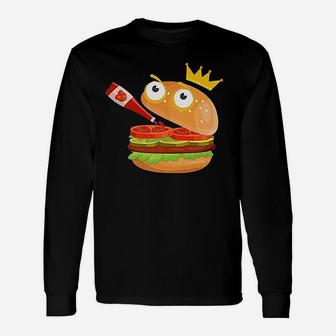 King Hamburger Drinking Tomato Sauce Unisex Long Sleeve | Crazezy