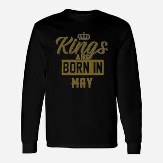 Kings Are Born In Gold Design Birthday Gift Idea Unisex Long Sleeve | Crazezy
