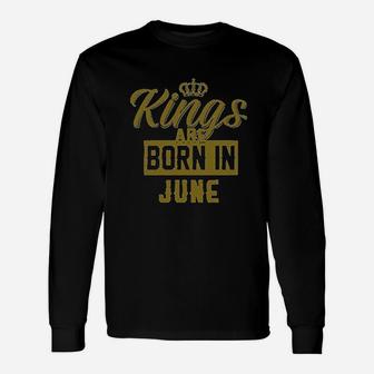 Kings Are Born In Gold Design Birthday Gift Idea Unisex Long Sleeve | Crazezy DE