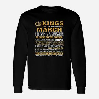 Kings Are Born In March Unisex Long Sleeve | Crazezy
