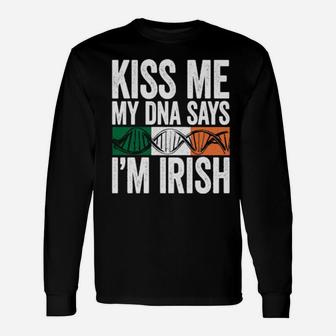 Kiss Me Green Saint Patricks Day St Pattys Irish Shamrock Long Sleeve T-Shirt - Monsterry DE