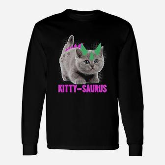 Kitty Saurus Dinosaur Cat Long Sleeve T-Shirt - Thegiftio UK