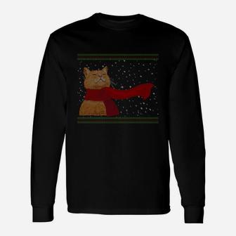 Knitted Snow Cat Long Sleeve T-Shirt - Thegiftio UK