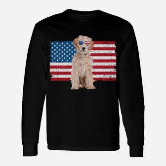 Labradoodle Dad American Flag Labradoodle Dog Lover Owner Sweatshirt Unisex Long Sleeve | Crazezy CA