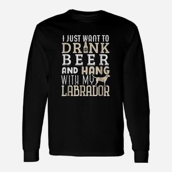 Labrador Dad Funny Father Day Lab Retriever Dog Beer Unisex Long Sleeve | Crazezy