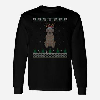Labrador Reindeer Santa Hat Christmas Tree Xmas Light Gift Unisex Long Sleeve | Crazezy CA