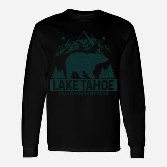 Lake Tahoe Vintage Mountains Bear California Nevada Sweatshirt Unisex Long Sleeve | Crazezy UK