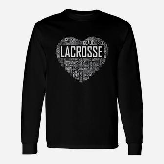 Lax Lacrosse Heart Love Player Lover Unisex Long Sleeve | Crazezy DE