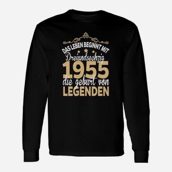 Leben Beginnt Mit 65 Langarmshirts, Jahrgang 1955 Legenden Design - Seseable