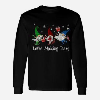 Lefse Making Rolling Team Gnome Buffalo Plaid Gnomes Xmas Long Sleeve T-Shirt - Monsterry DE
