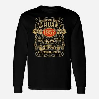 Legend January 1957 Vintage Gift 65 Year Old 65Th Birthday Unisex Long Sleeve | Crazezy