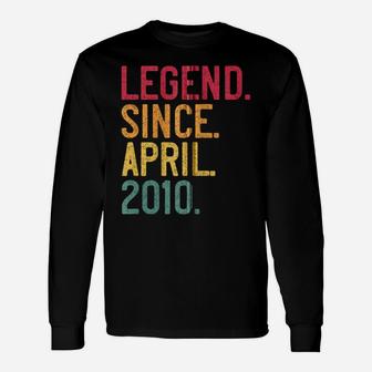 Legend Since April 2010 10Th Birthday Gift 10 Years Old Zip Hoodie Unisex Long Sleeve | Crazezy AU