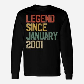 Legend Since January 2001 19Th Birthday Gift 19 Year Old Unisex Long Sleeve | Crazezy UK