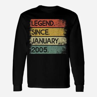 Legend Since January 2005 16Th Birthday Gifts 16 Years Old Unisex Long Sleeve | Crazezy AU