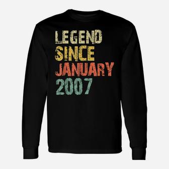 Legend Since January 2007 14Th Birthday 14 Years Old Gift Unisex Long Sleeve | Crazezy UK