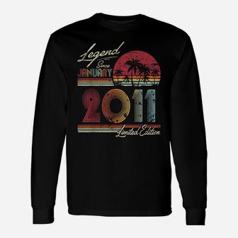 Legend Since January 2011 9Th Birthday Gift 9 Years Old Unisex Long Sleeve | Crazezy