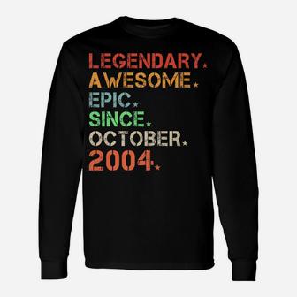 Legendary Awesome Epic Since October 2004 Retro Birthday Unisex Long Sleeve | Crazezy AU