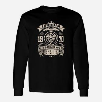 Legenden Februar 1970 Geburtstagsshirt, Personalisierbares Tee zum 53. Langarmshirts - Seseable