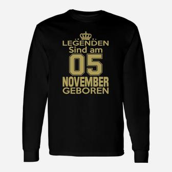 Legenden Sind Am 05 November Geboren Langarmshirts - Seseable