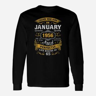 Legends Born In January 1956 65Th Birthday Gift 65 Yrs Old Unisex Long Sleeve | Crazezy