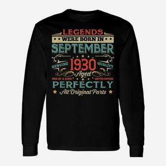 Legends Born In September 1930 Aged 89 Years Old Gif Unisex Long Sleeve | Crazezy CA