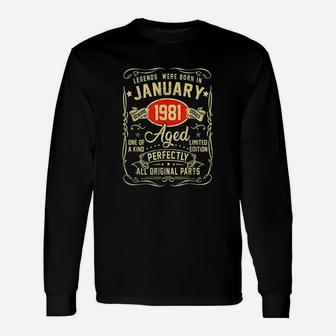 Legends Were Born In January 1981 Long Sleeve T-Shirt - Thegiftio UK