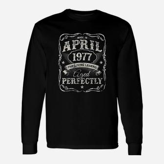 Legends Were Born In April 1977 Vintage 44Th Birthday Unisex Long Sleeve | Crazezy